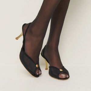 NEW Reformation Paula Slingback Sandal Black Size 8.5